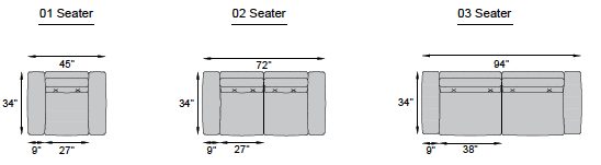 1 Seater, 2 Seater, 3 Seater